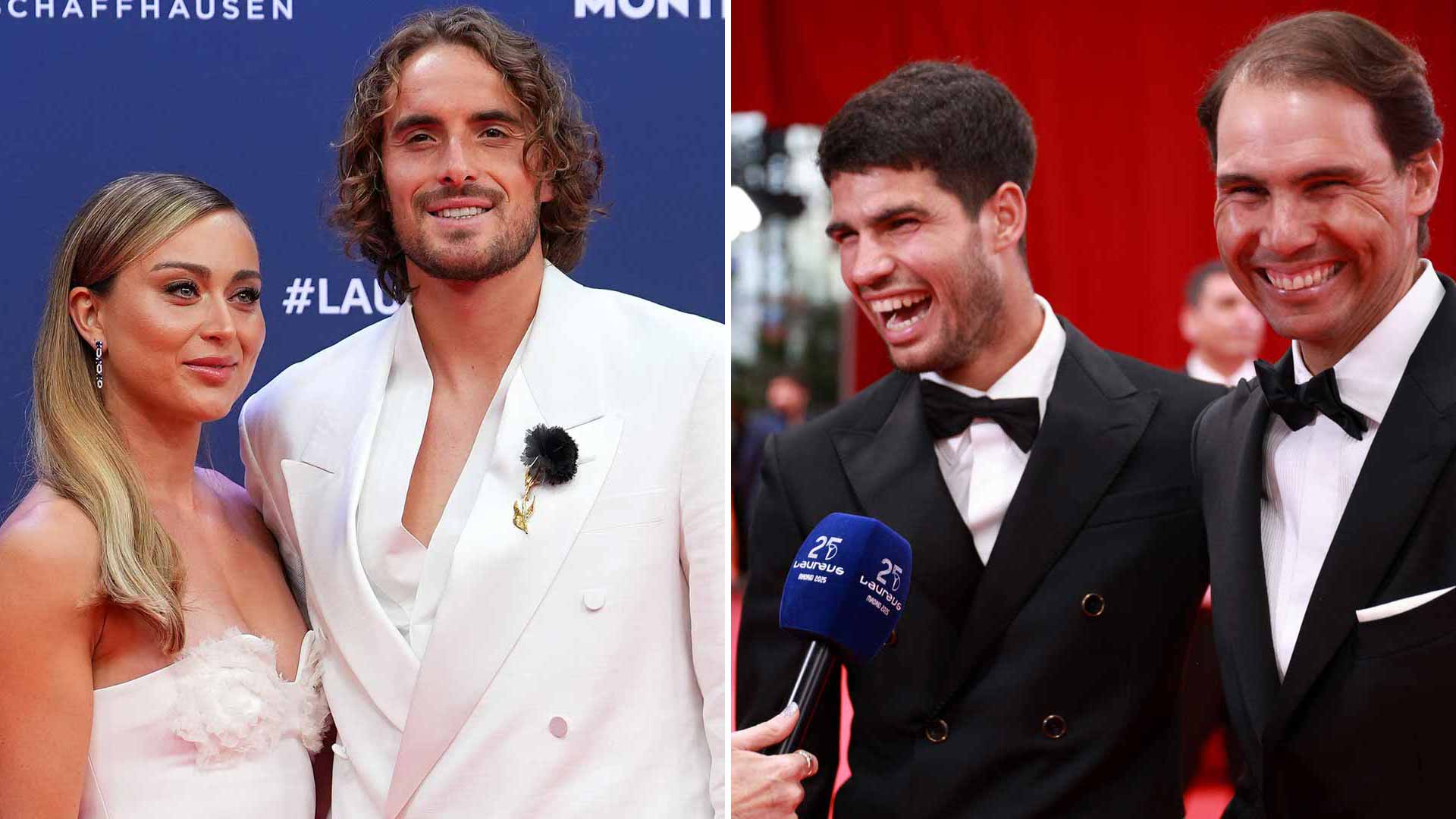 Paula Badosa, Stefanos Tsitsipas, Carlos Alcaraz and Rafael Nadal
