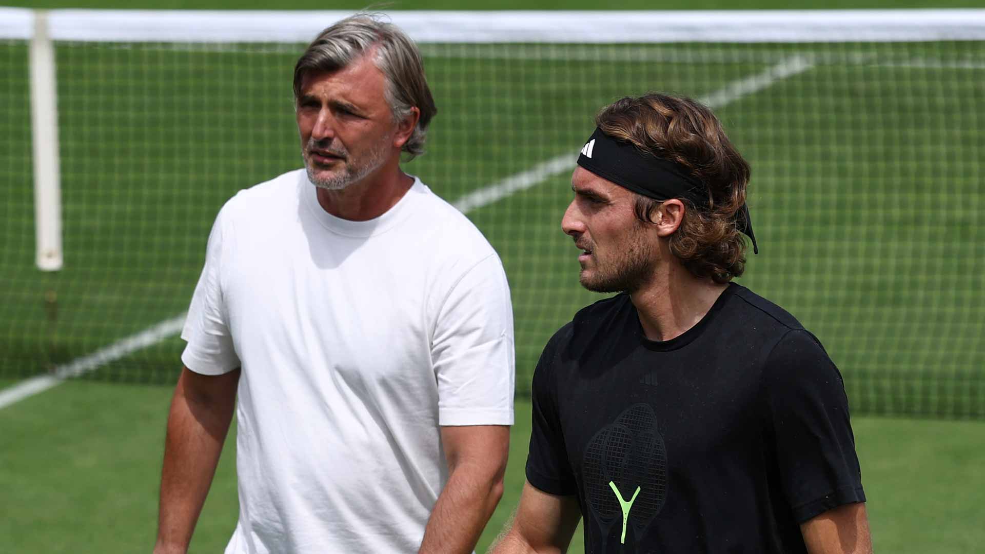 Goran Ivanisevic coached Stefanos Tsitsipas throughout this year's grass-court swing.