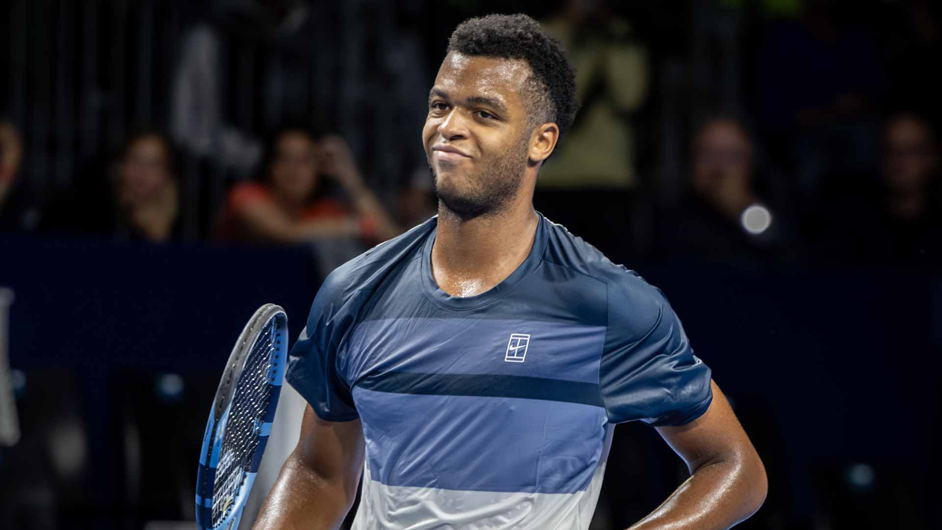 Giovanni Mpetshi Perricard downs Lorenzo Musetti on Friday at the ATP 250 in Brussels.