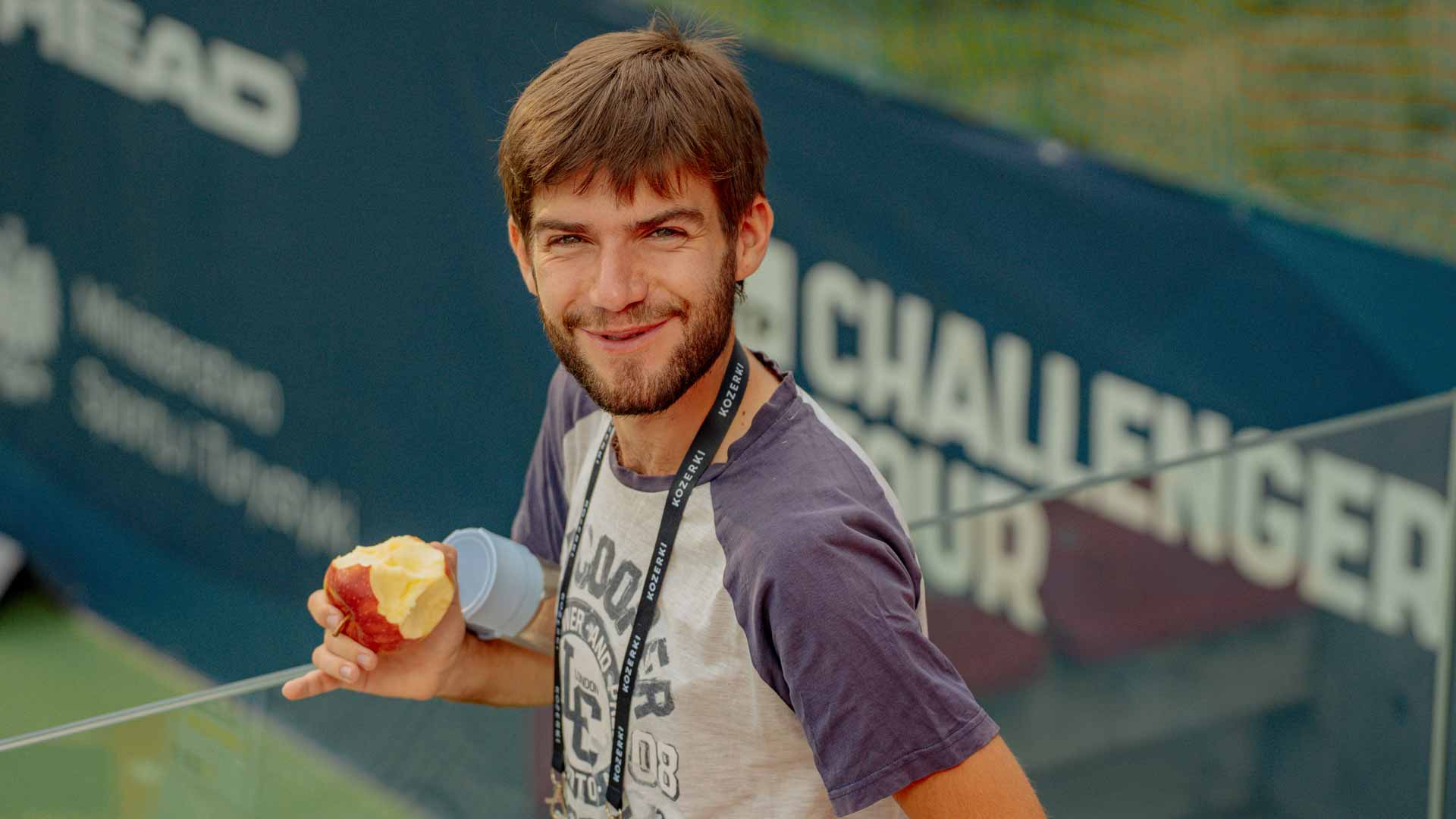 Damian Kust at the 2025 Grodzisk Mazowiecki Challenger in Poland.