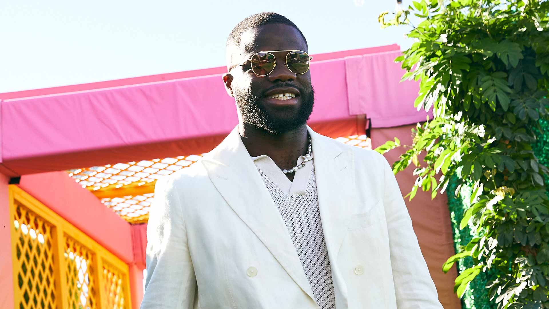 Frances Tiafoe arriving on site for the BNP Paribas Open at Indian Wells.