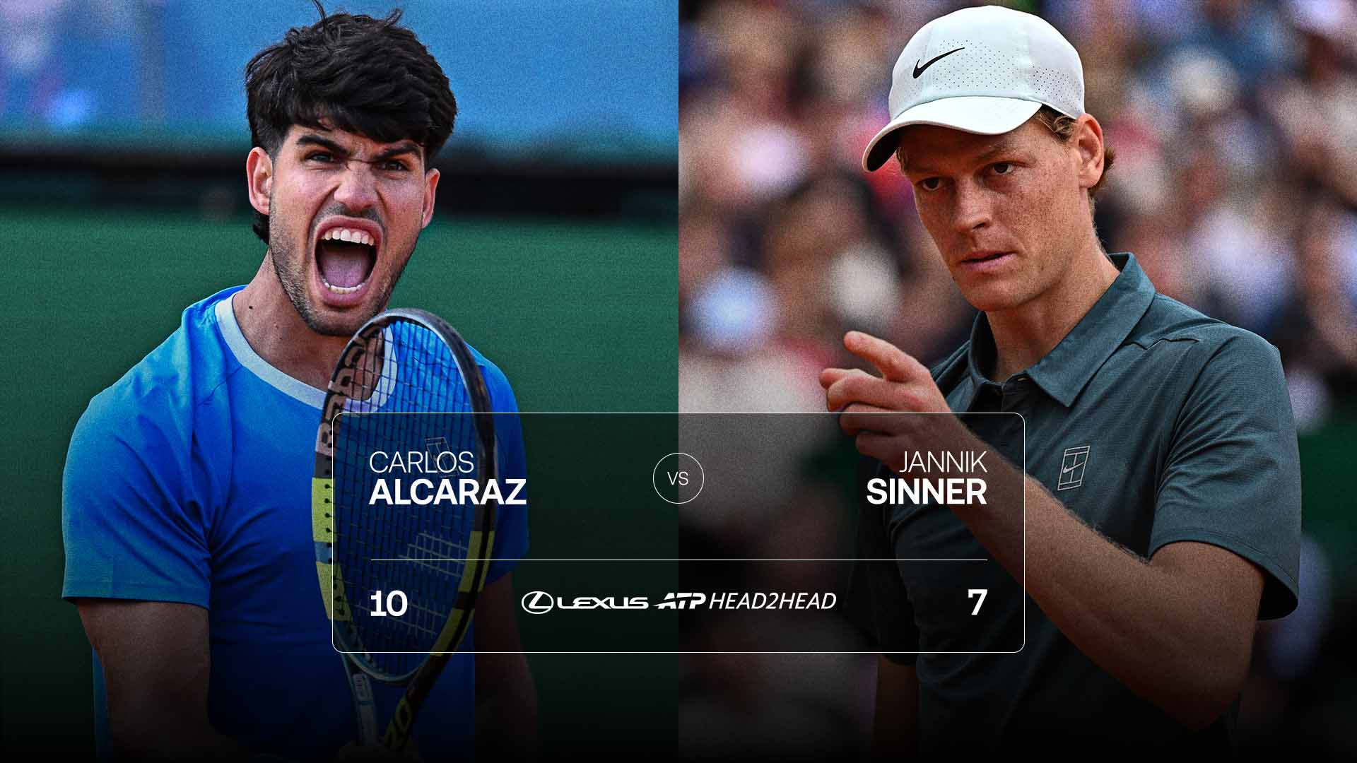 Carlos Alcaraz and Jannik Sinner have met 17 times in their Lexus ATP Head2Head series.