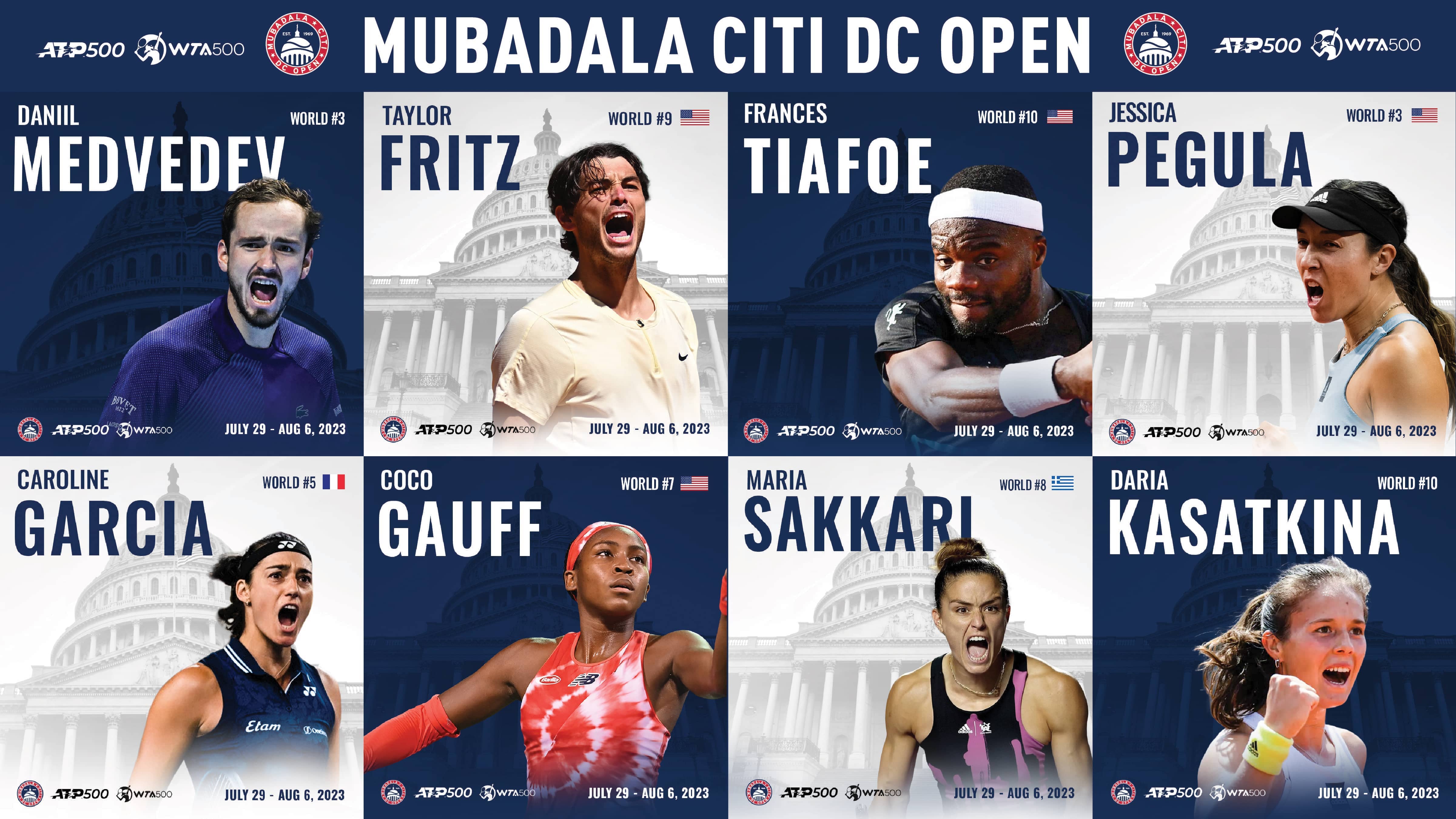 Player Field Announcement News Article Mubadala Citi DC Open Tennis