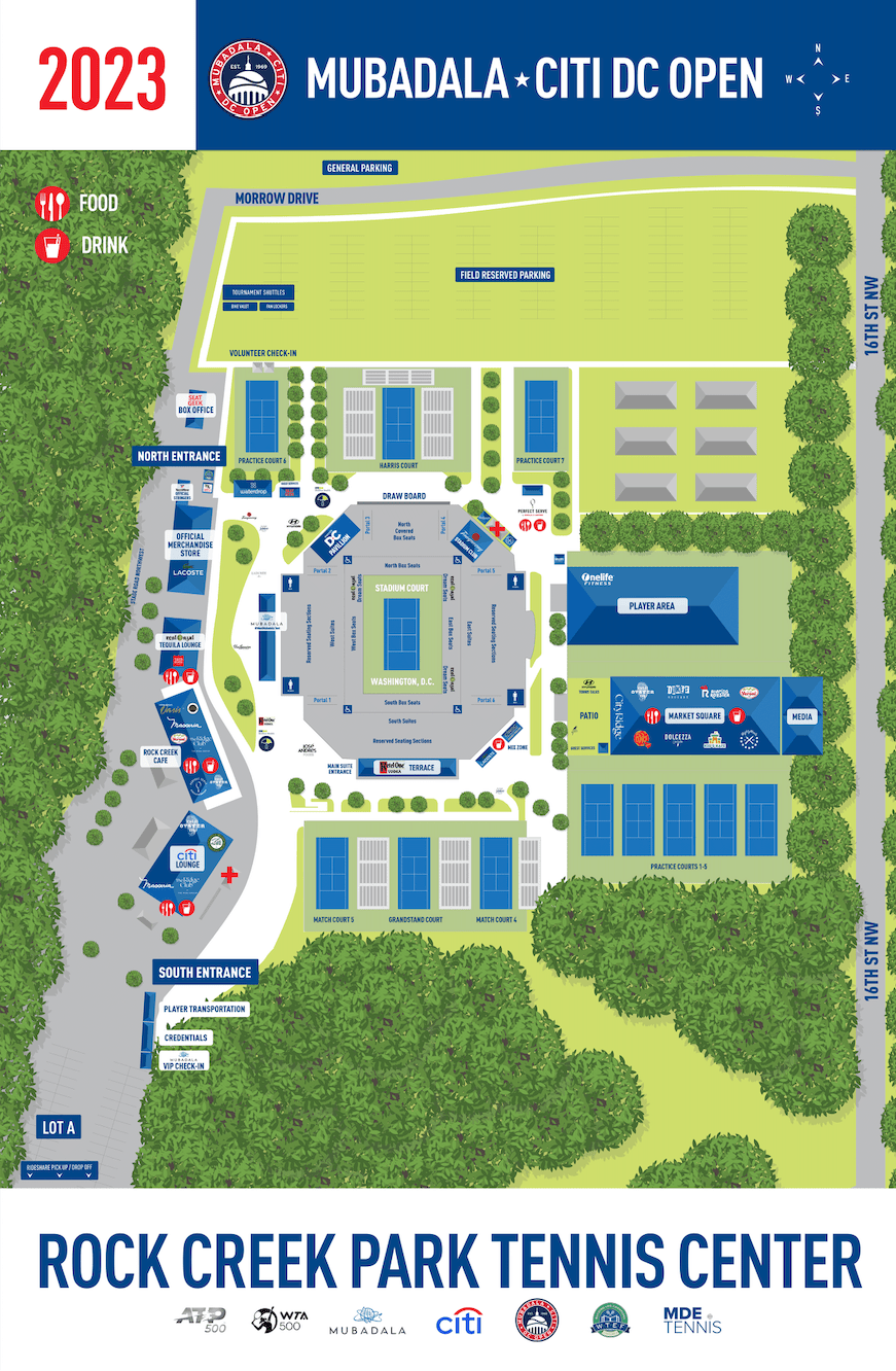 Stadium Map Mubadala Citi DC Open Tennis
